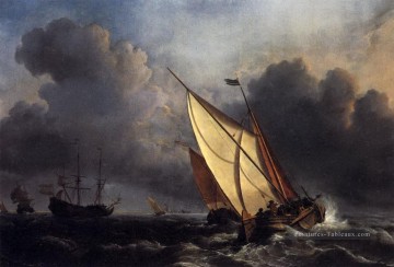Bateaux de pêche néerlandais dans un Storm Turner Peinture à l'huile